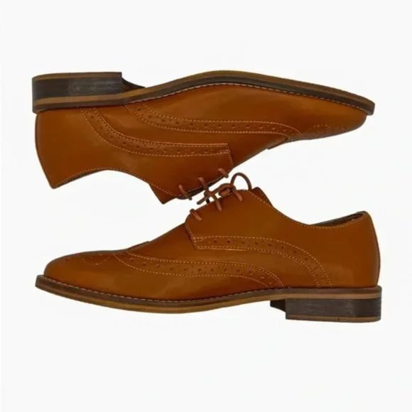 Parallel Shoes NWT Women's Classic Vegan Wingtip Oxford Shoes Brown - Picture 5 of 7